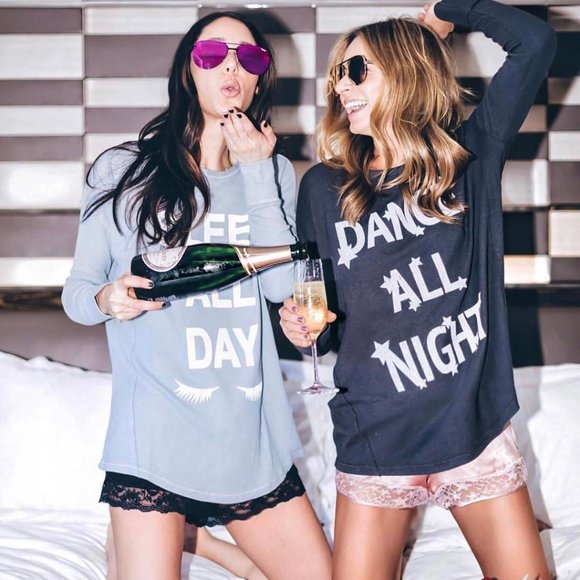 Show Me Your Mumu Sleep All Day Thermal Blue Shirt - Picture 8 of 8